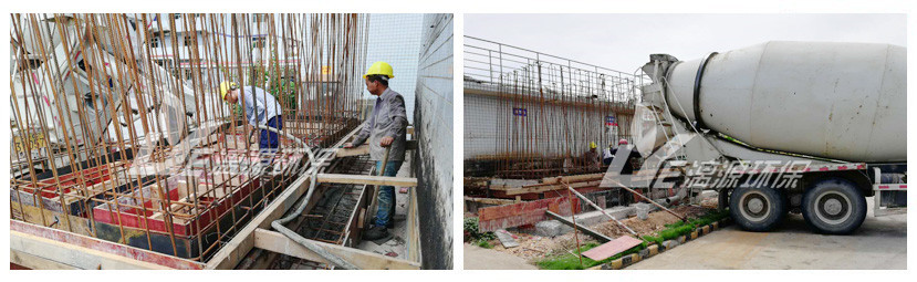 珠?；U水處理工程土建施工現(xiàn)場
